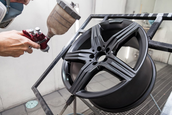 Powder coating wheel